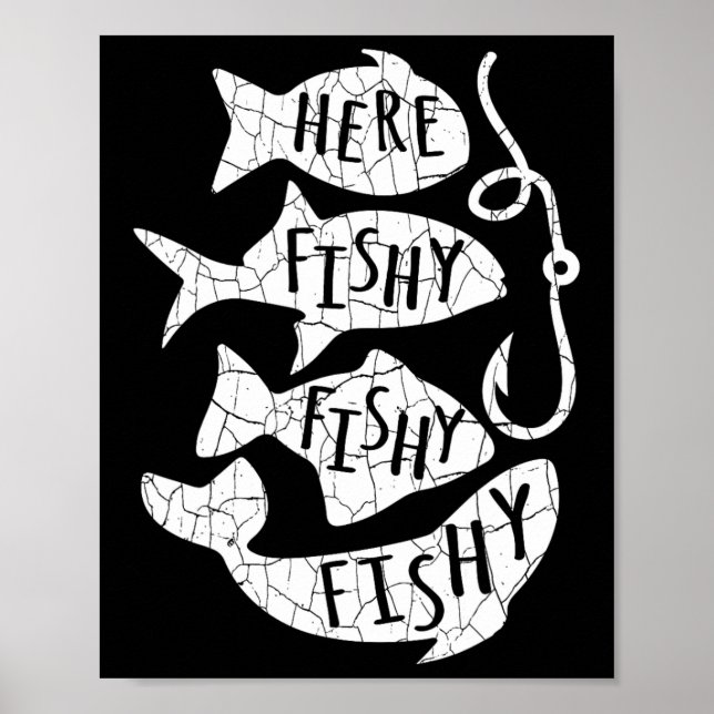 Här fiskas fiskynglgåva till Älskare Pappa Poster (Framsidan)