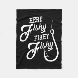 Här Fiskefynj Fiskefynj Fiske Gift Lycka till Shir Fleecefilt