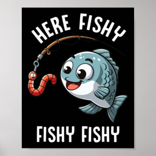 Här Fiskerefloj Mask Cute Fish Fisherman Poster