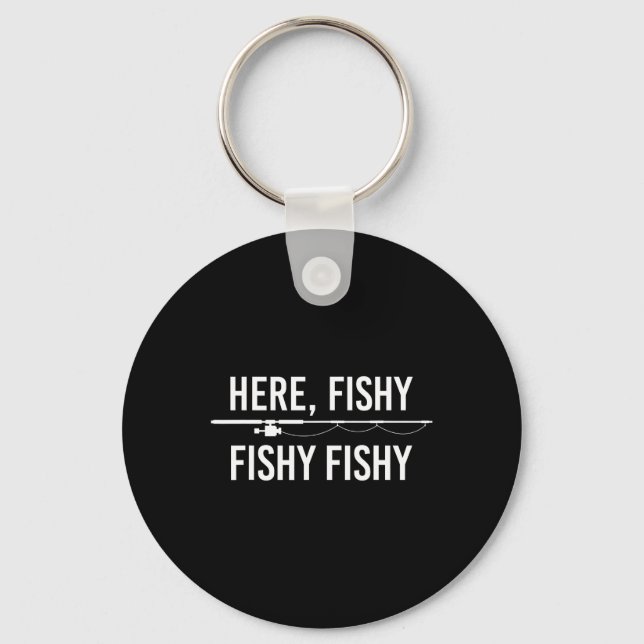 Här Fiskig Fisk Rollig Fiske Pappa Fiskare Nyckelring (Framsida)