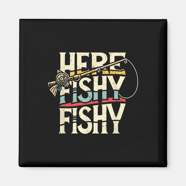 Här Fiskig Rollig Fisk Fiske  Magnet (Framsidan)