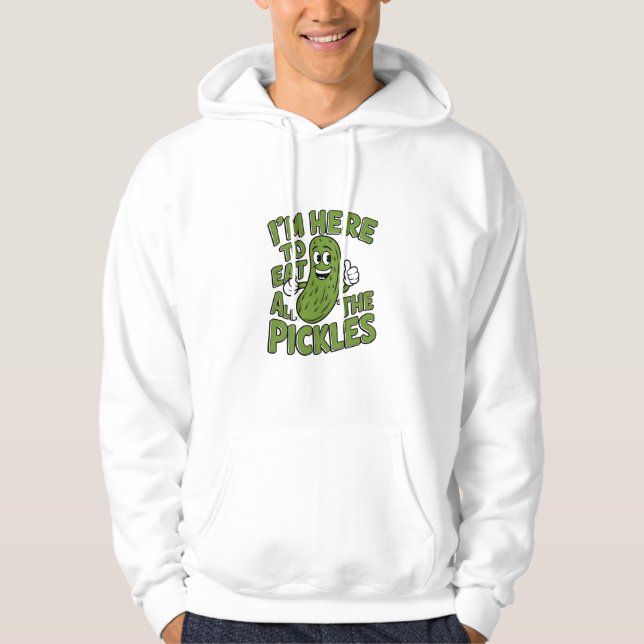 Här för att äta alla plockar hoodie (Framsida)