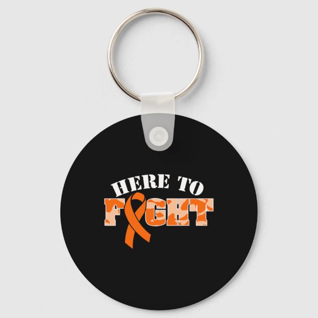 Här för att bekämpa leukemi Cancer Warrior Awarene Nyckelring (Framsida)