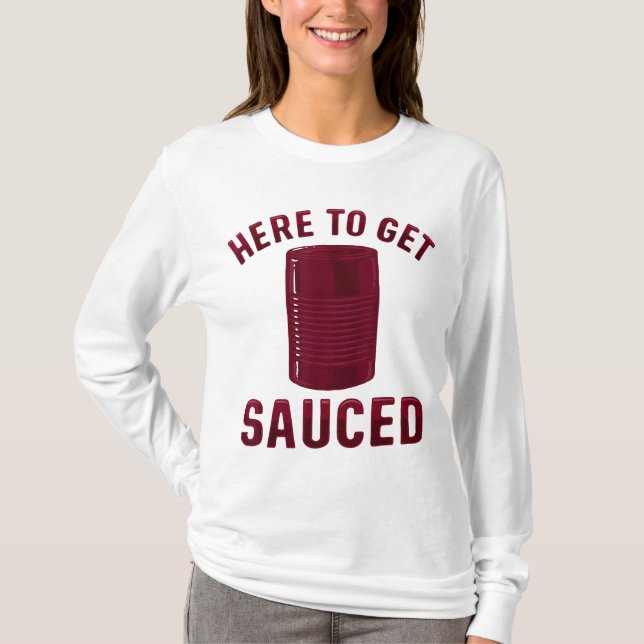 Här för att få en auced Cranberry Sauce Thanksgiv T Shirt (Framsida)