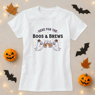 Här för boos&bringar Halloween Tee; Ghost Beer T Shirt