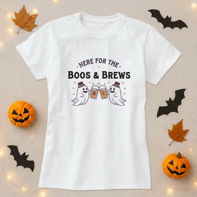 Här för boos&bringar Halloween Tee; Ghost Beer T Shirt (Skapare uppladdad)
