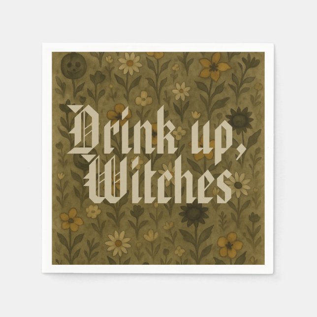 Här för "Boos" Drink uppåt, Witches Pappersservett (Framsidan)