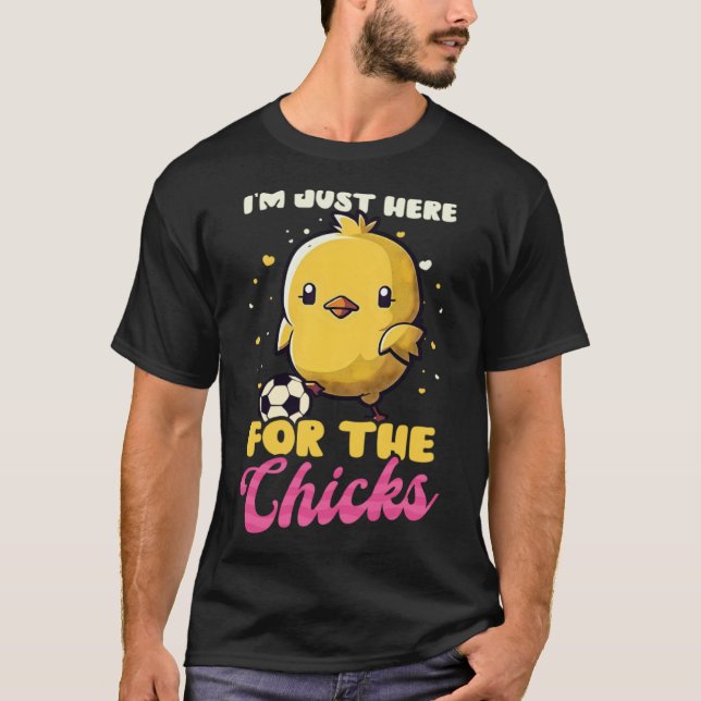 Här för Chickar Fotboll Påsk T Shirt (Framsida)