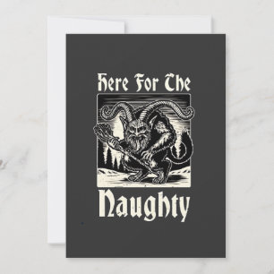 Här för den busiga Krampus skum jul Djävul Inbjudningar