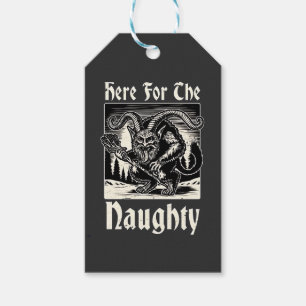 Här för den busiga Krampus skum jul Djävul Presentetikett
