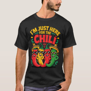 Här för det roliga chili kok tävling lag besättnin t shirt