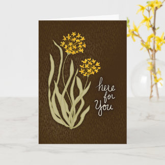 Här för dig handletterad gul vildblomma kort
