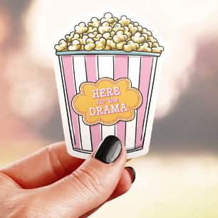 Här För Dramatik Popcorn Vinyl Klistermärken