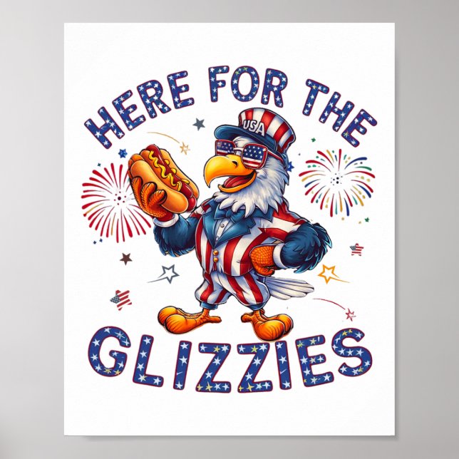 Här för Glizzies Hett Hund America Flagga Poster (Framsidan)