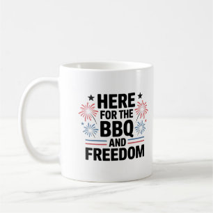 Här för grillfest och frihet 4:e juli kaffemugg
