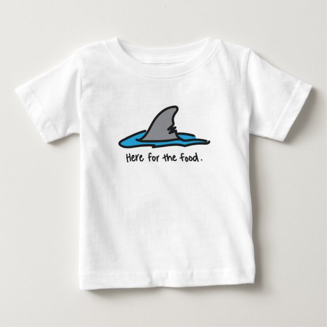 "Här för maten"-haj T-shirt (Framsida)