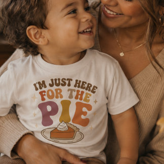 Här för pajen, söt och rolig Thanksgiving T Shirt