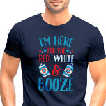 Här för Red White och Sprit Funny Patriotic T Shirt<br><div class="desc">Fira din patriotiska själ med lite roligt i den här "Här till Röda, Vita och Sprit" t-shirt! Perfekt för 4:e juli party, BBQ eller tillfälle där du vill visa kärlek för Amerika och en bra. Denna bekväma och festliga garanti har en lekfull design med ölburkar och stjärnor, och skapar den...</div>