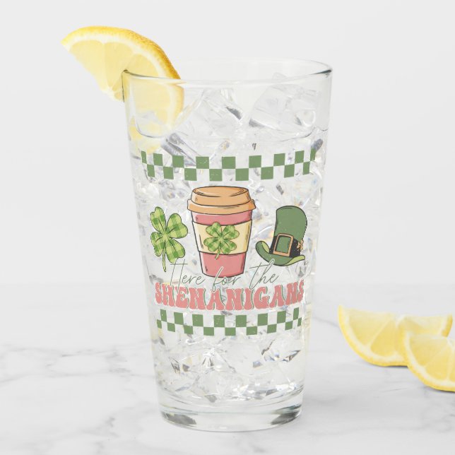 Här för shenanigans-Klöver-kaffe Glaskopp (Framsida Ice)
