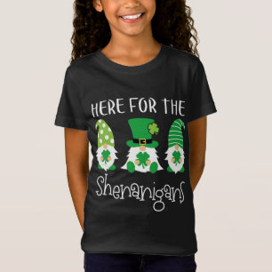 Här för Shenanigans St patrick's day Gnome T Shirt