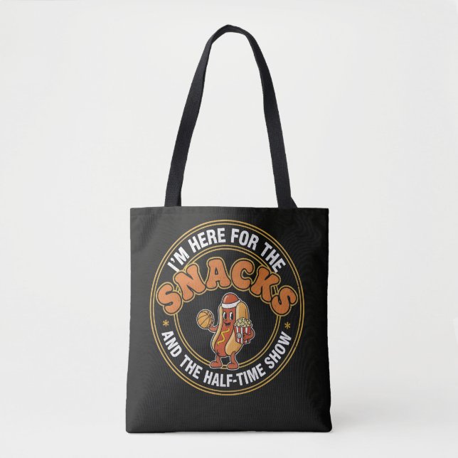 Här för snacks och halvtidens Game Day-design Tygkasse (Framsida)
