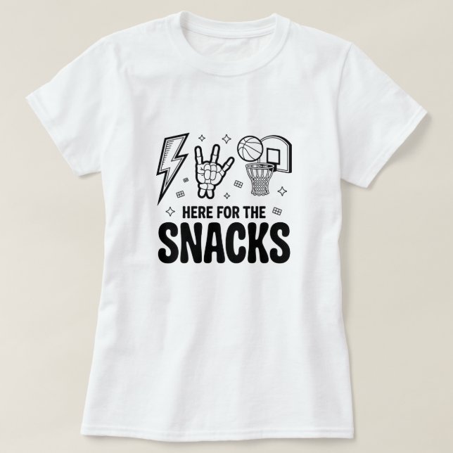 Här för snacksn Rolig basketmat rolig t-shirt (Design framsida)