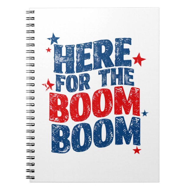 Här för The Boom 4 juli Patriotisk  Anteckningsbok (Framsidan)