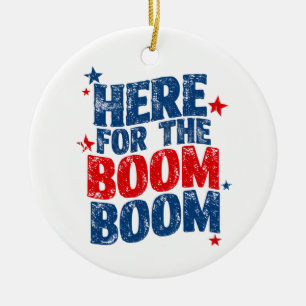 Här för The Boom 4 juli Patriotisk  Julgransprydnad Keramik