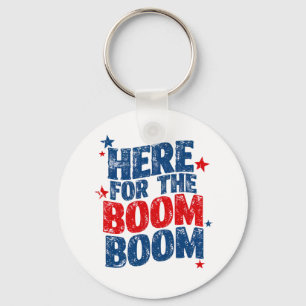 Här för The Boom 4 juli Patriotisk  Nyckelring