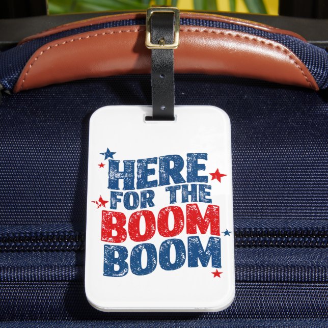 Här för The Boom 4 juli Patriotiska  Bagagebricka (Framsida Insitu 2)