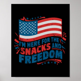 Här för Vintagen Snacks and Freedom 4:e Jul Poster