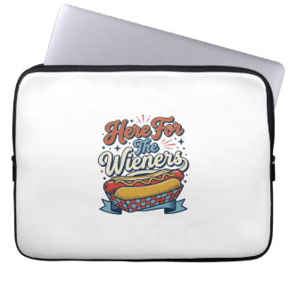 Här För Wienerkorv Vintage Hot Dog Tröja_1 Laptop Fodral