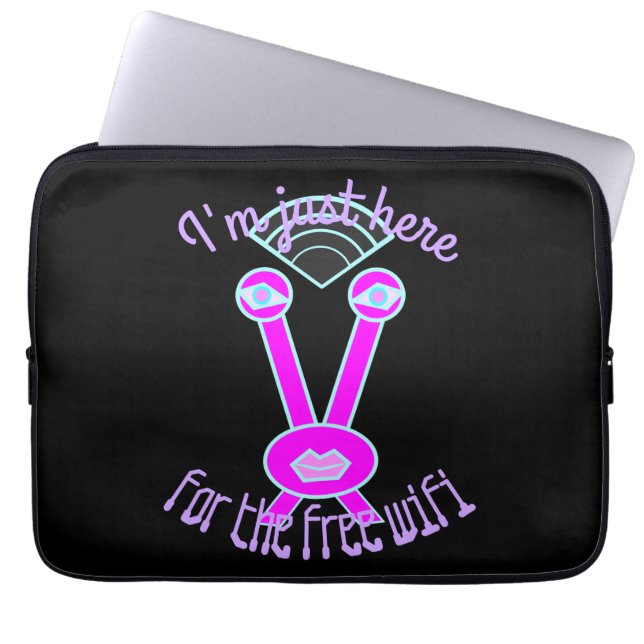 Här för WiFi Rosa Space Alien Laptop sleeve (Framsidan)