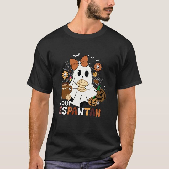 Här förskräcker spanska Halloween mexikanska Conch T Shirt (Framsida)