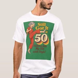 Har fortfarande det vid 50 – Rollig Retro Sparkpos T Shirt