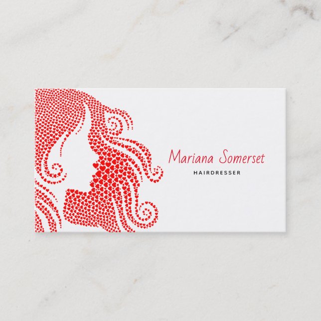 Hår från Hearts Visitkort (Framsida)