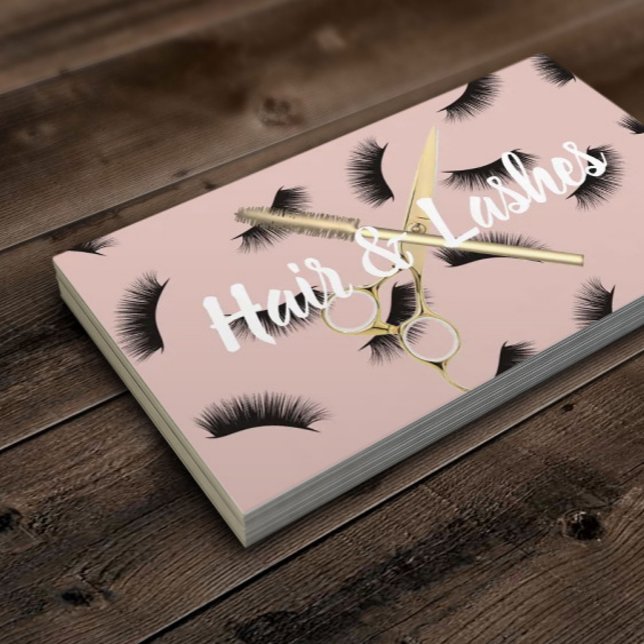 Hår & Fransstylist Blush Rosa Skönhetssalong Visitkort (Skapare uppladdad)