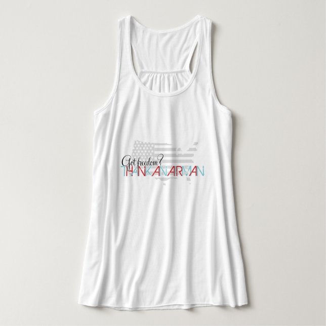 Har Freedom? Tack till Airman Linne Med Racerback (Design framsida)