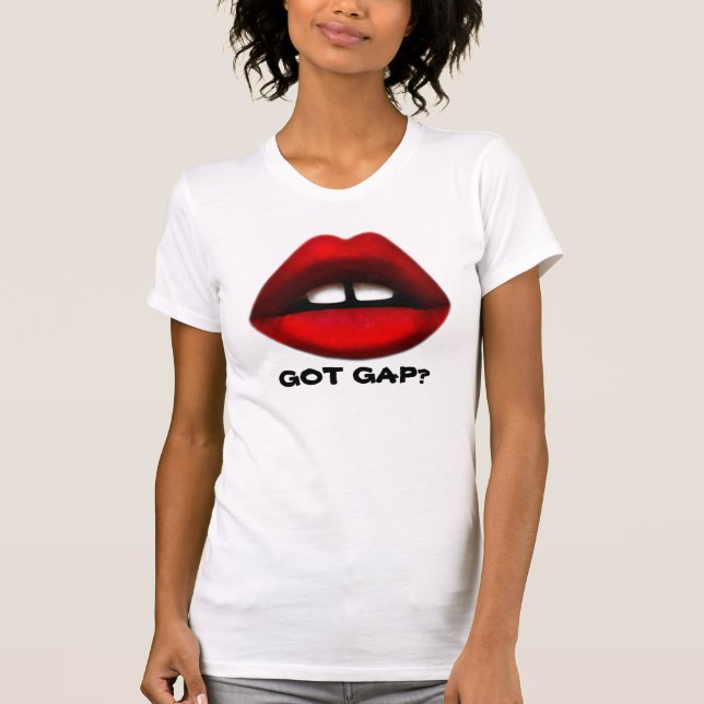 Har Gap? Gapped tandad flickaT-tröja Tröja (Framsida)