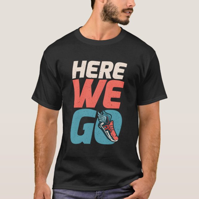 Här går vi Marathon Springer T Shirt (Framsida)