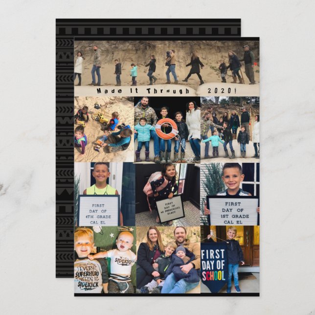 Har gjort det till Thru Family Photo Gott nytt år  Inbjudningar (Fram/baksida)