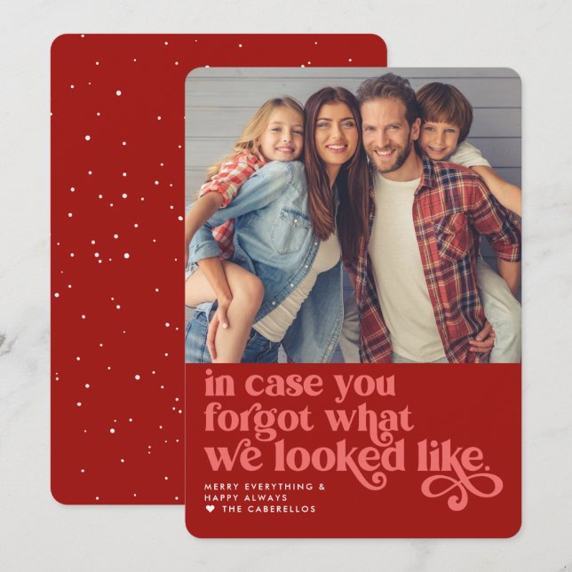 Har glömt vad vi såg ut som | Julfoto Julkort (Fram/baksida)
