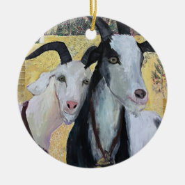 Har Goat #1: "Close to You" porcelain ornament