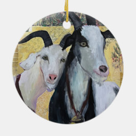 Har Goat #1: "Close to You" porcelain ornament