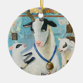 Har Goat #4: Madonna och Kids porcelain-prydnadsfö Julgransprydnad Keramik