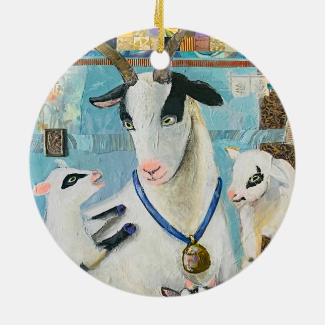 Har Goat #4: Madonna och Kids porcelain-prydnadsfö Julgransprydnad Keramik (Baksidan)