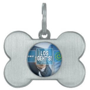 Här har vi touchcreen-konceptet (german los gehts) namnbricka husdjur