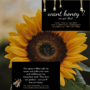 Har Honung? Guld-drivrutiner Realistic Bee Black A Visitkort