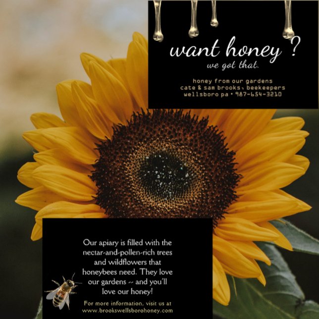 Har Honung? Guld-drivrutiner Realistic Bee Black A Visitkort (Skapare uppladdad)