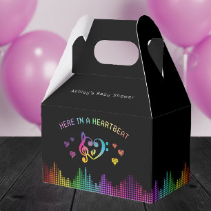 Här i en hjärtslag Rainbow Musik Baby Shower Presentaskar